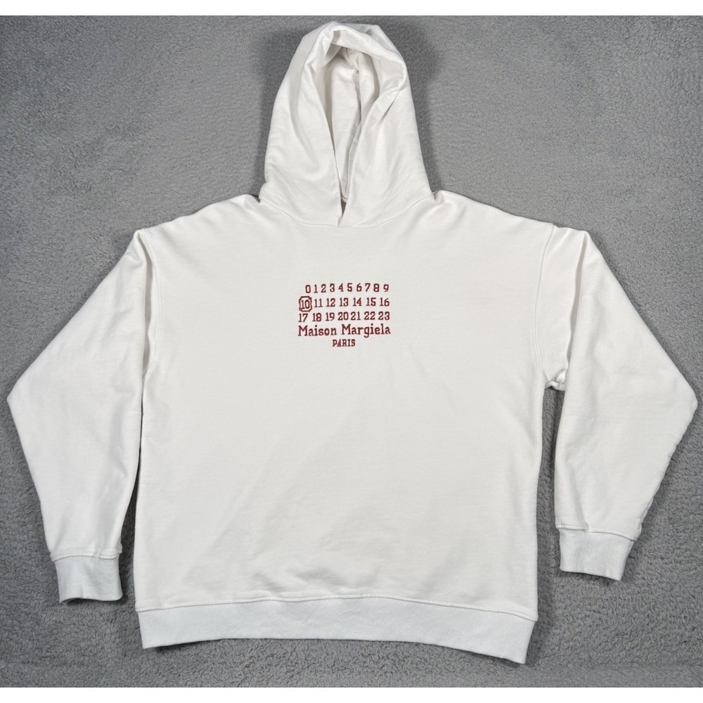 Maison Margiela Off-White Numbers Logo Hoodie Mens XL Paris Made In Italy